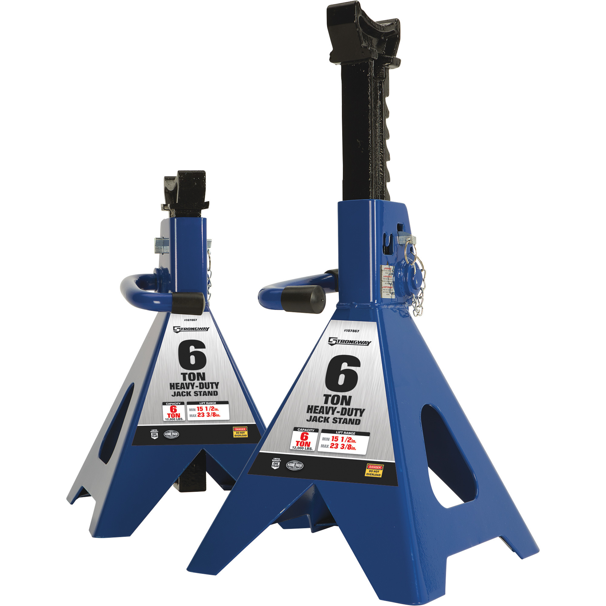 Strongway DoubleLocking 6Ton Jack Stands, 12,000Lb. Capacity, Pair, Model NT46002A